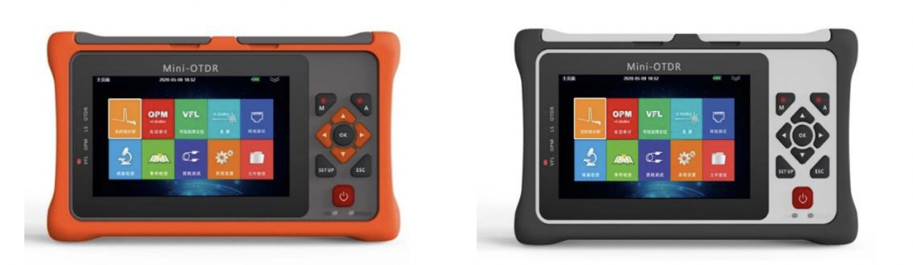 Imagen de equipo OTDR portátil utilizado para medición y validación de enlaces de fibra óptica en redes FTTH.