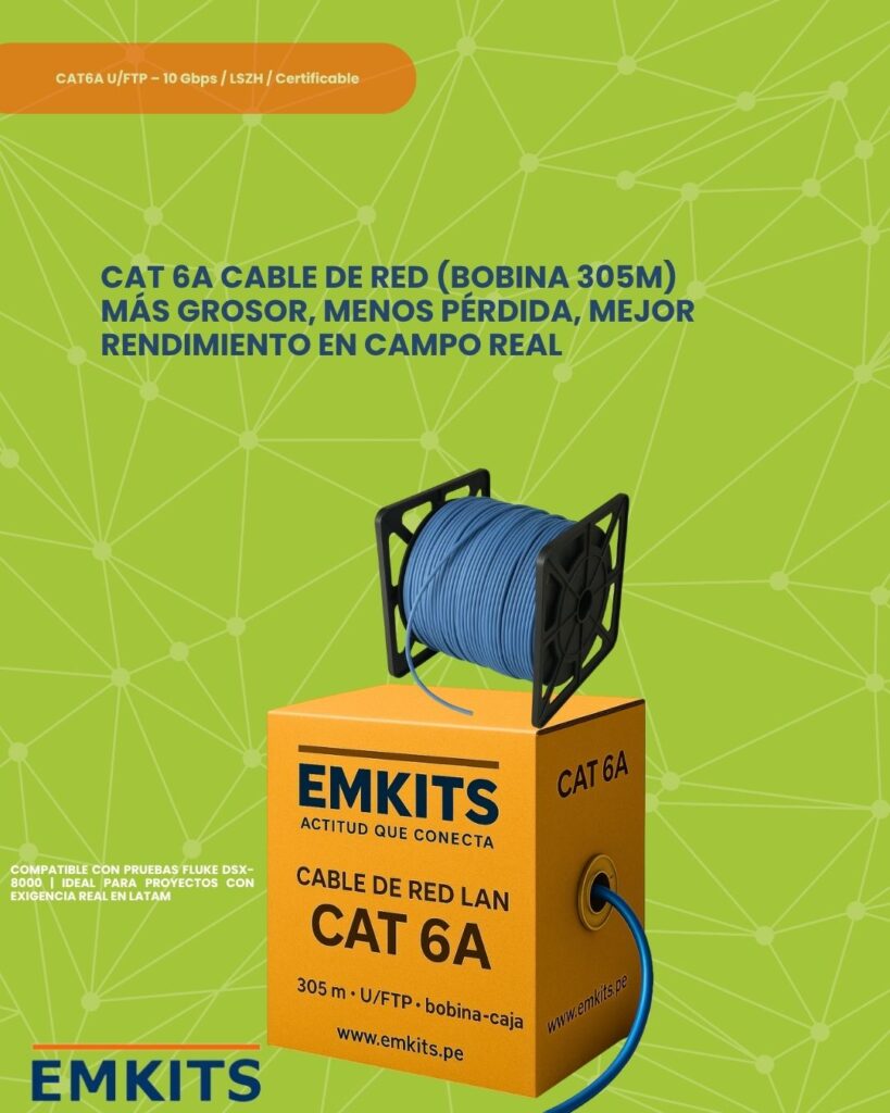 Cable U/FTP categoría 6A EMKITS en prueba técnica bajo IEC 61156-5 – Resultado PASS
